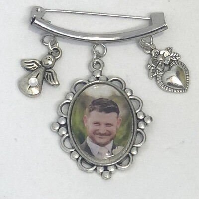 ISABELLE PIN- Silver Oval Bridal Memory Charm