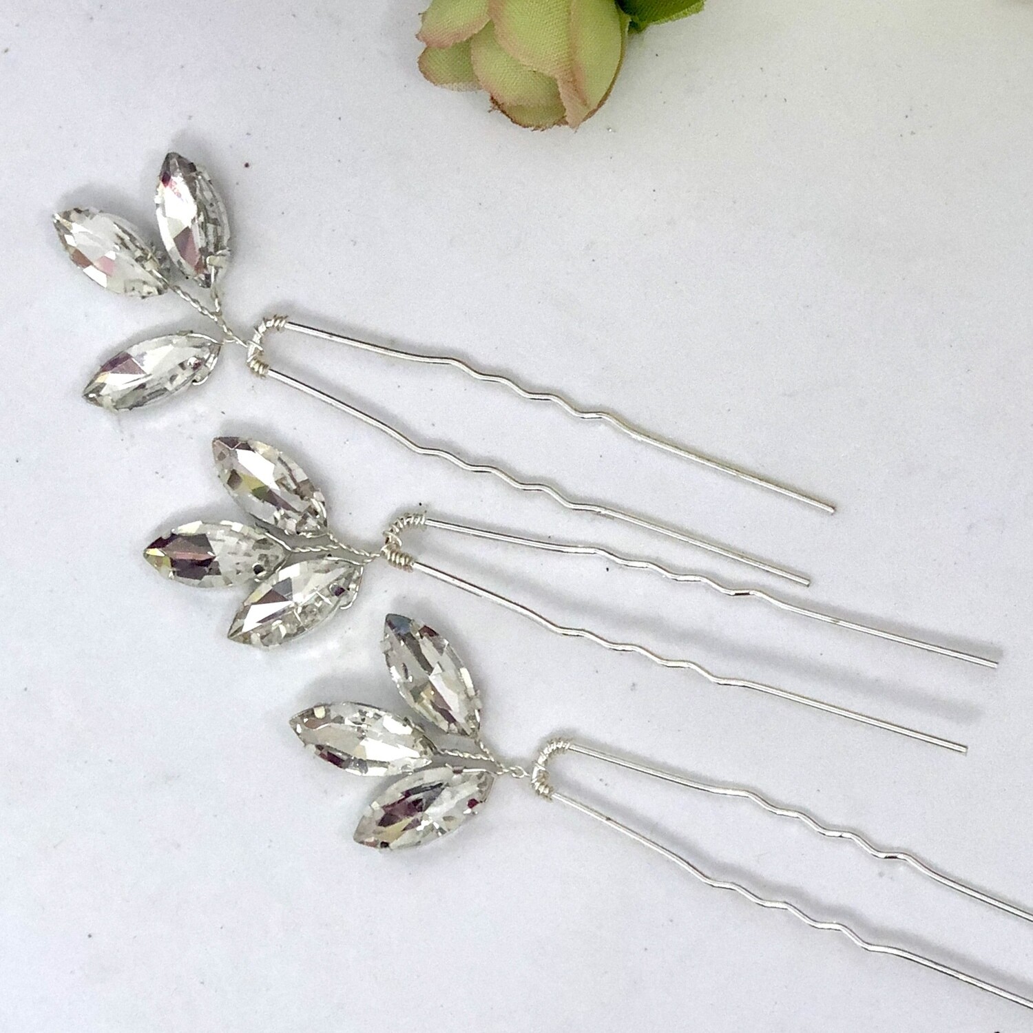 VANESSA - Silver Bling Wedding Bridal Hair Pins