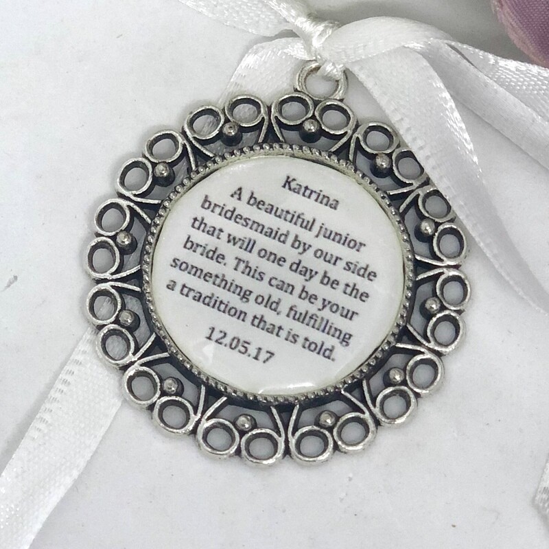 NELLIE - Antique Silver Flower Girl Charm