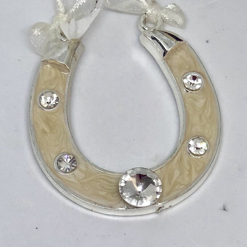 ELITE - Ivory Enamel Horseshoe Good Luck Charm