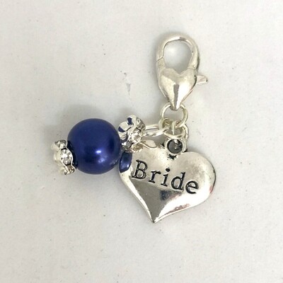 PEARL - Something Blue Bouquet Pin