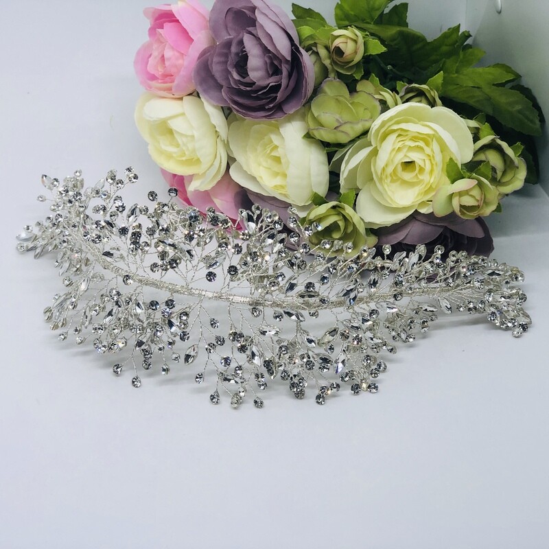 ISABELLA - Royal crystal handmade Tiara headpiece.