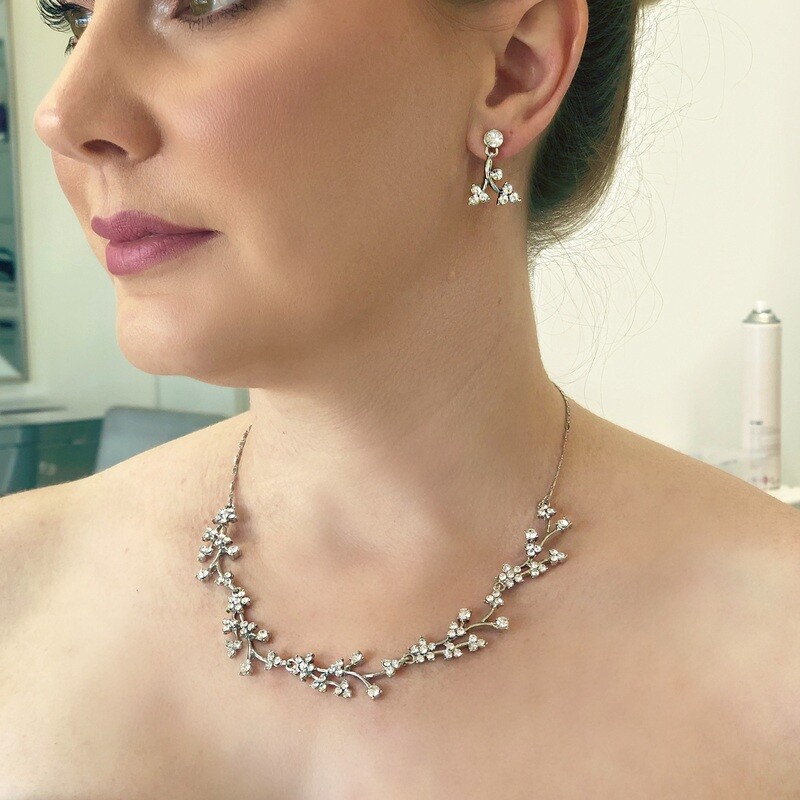 CHRISSIE  - Dainty Crystal Wedding Bridal Necklace Set