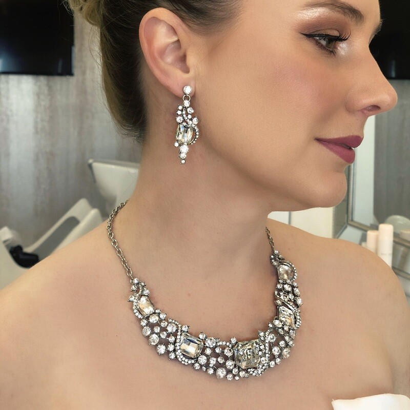 SIERRA  - Chunky Crystal Bridal Wedding Necklace Set