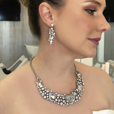 SIERRA  - Chunky Crystal Bridal Wedding Necklace Set