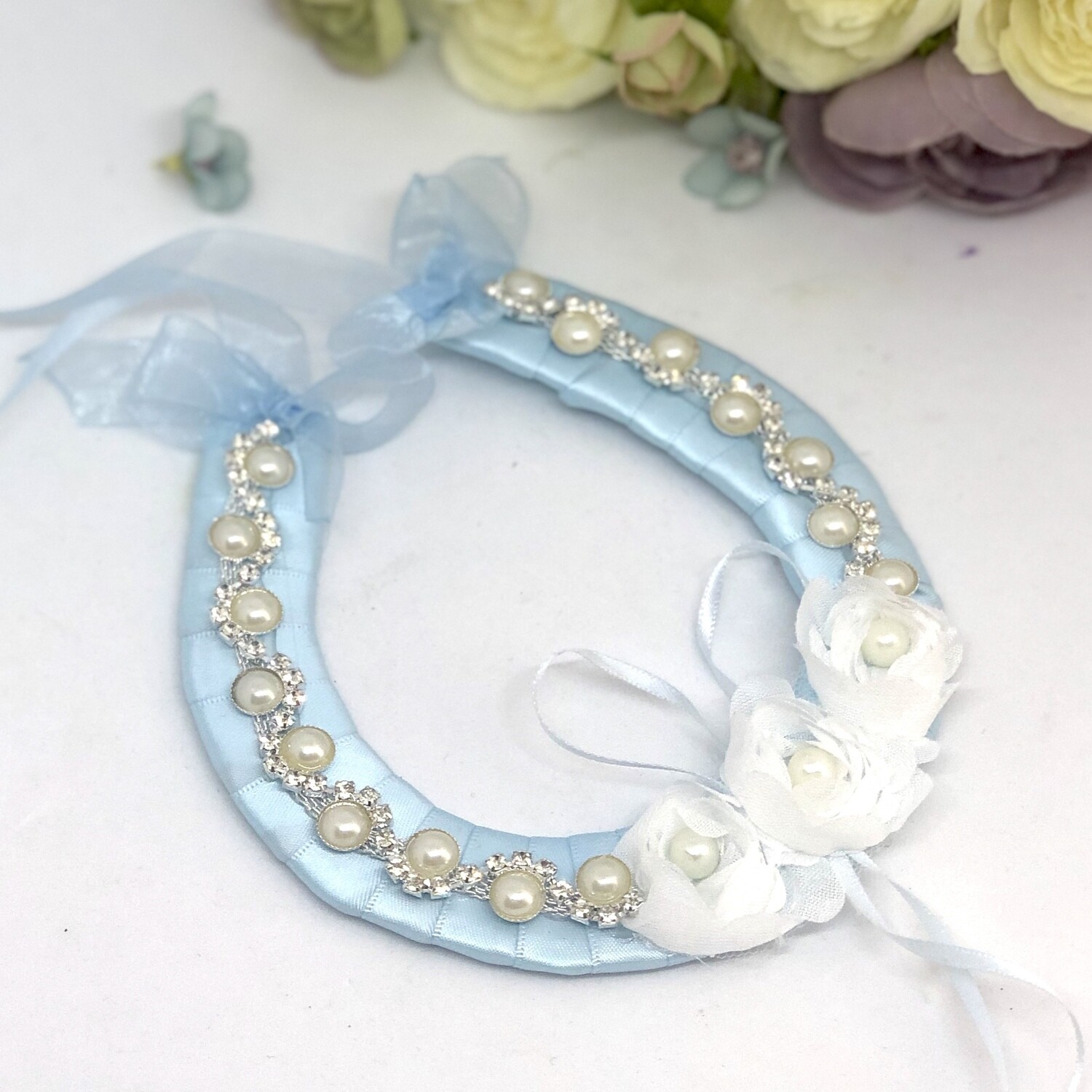 JULIA - Blue Satin Horseshoe Good Luck Charm