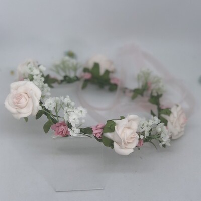 MILLIE - Pink &amp; White Rose Flower Crown