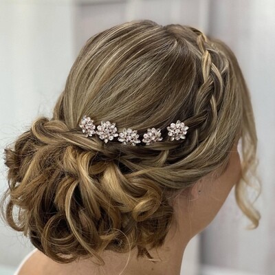 HAYLEY - Rose Gold Bling Bridal Hair Pin