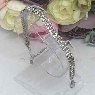 SCARLETT - Silver Wedding Bridal Bracelet