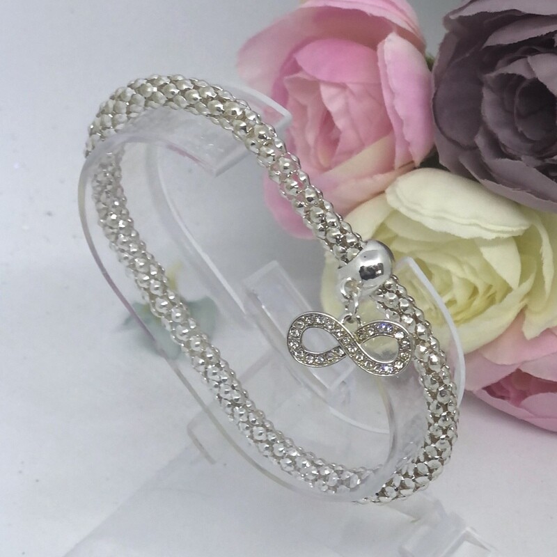 IVANA - Silver Infinity Bridal Wedding Bracelet