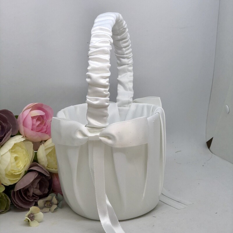BELINDA - White Flower Girl Basket