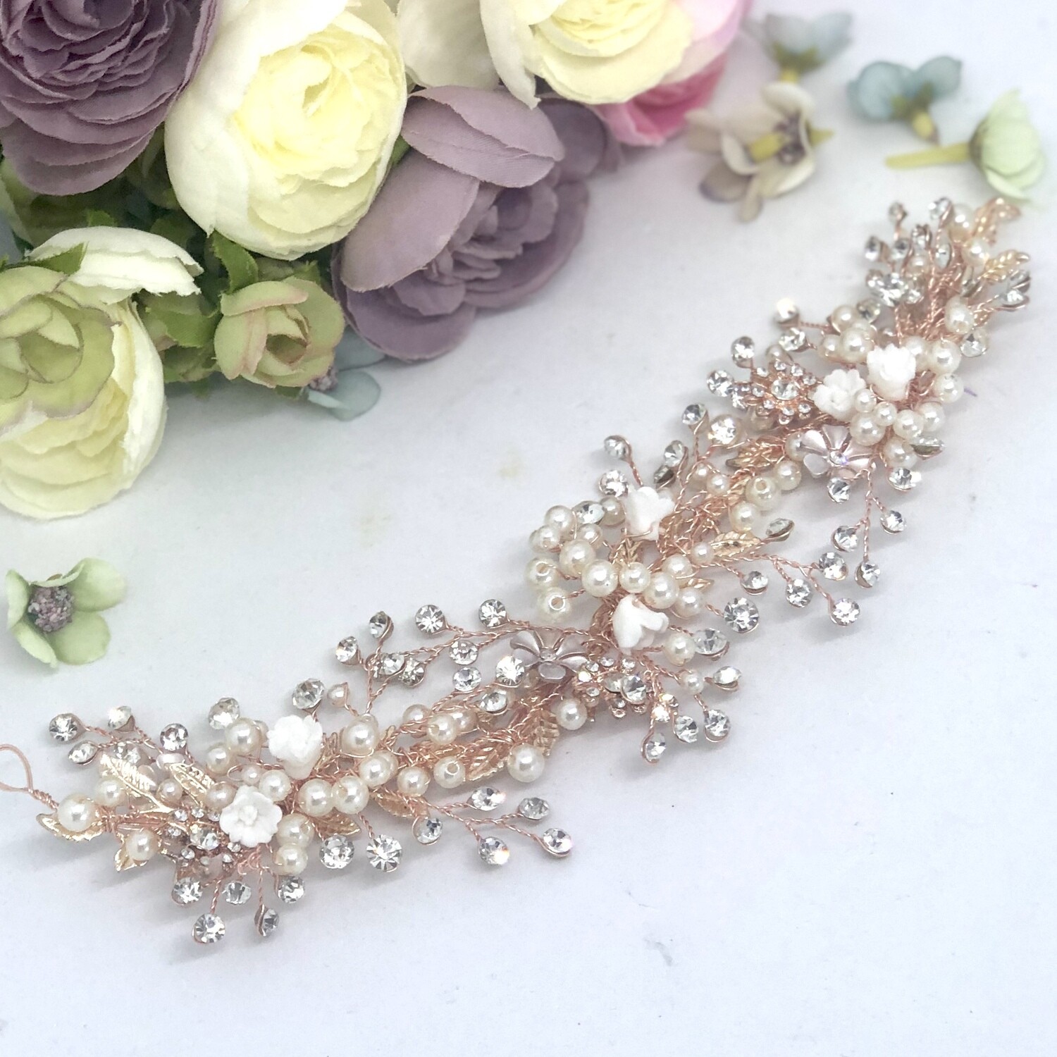 SAVANNAH - Rose Gold Wedding Bridal Head Piece