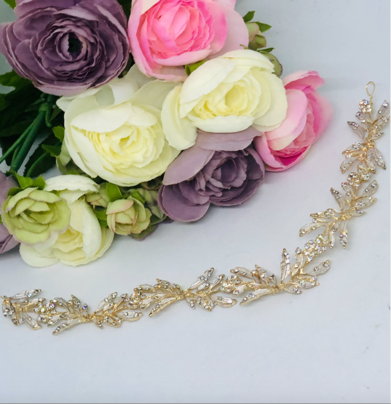 PEGGY - Gold Crystal Rhinestone Head Piece