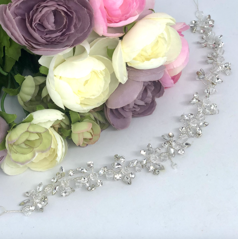 LORRAINE - Silver &amp; Crystal Bridal Wedding Head Piece