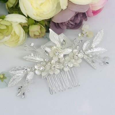 CHARLOTTE - Silver Bling Wedding Bridal Hair Comb