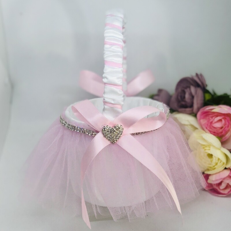 MADISON - Pink Bling Flower Girl Basket