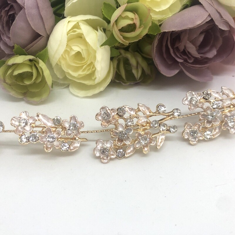 KELLY - Gold &amp; Crystal Wedding Bridal Head Piece
