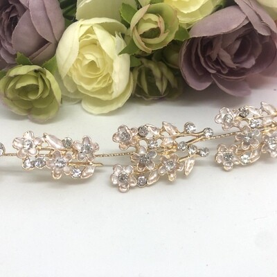 KELLY - Gold &amp; Crystal Wedding Bridal Head Piece