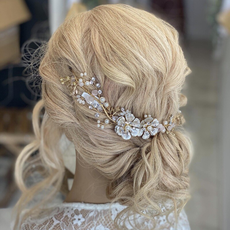 JULIANNA - Gold Wedding Bridal Head Piece