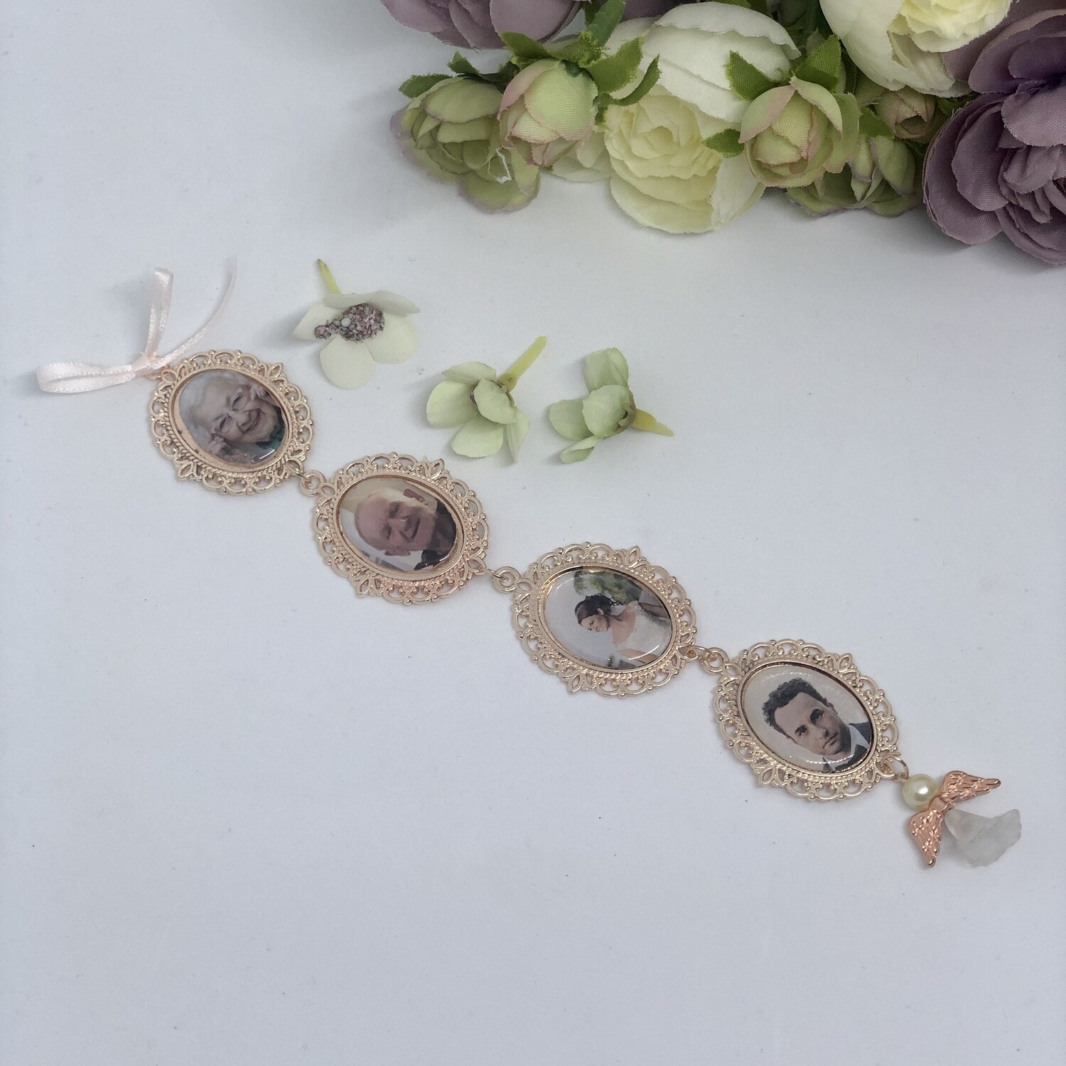 ELOISE ROSE 4 - Oval Bridal Bouquet Memory Charms