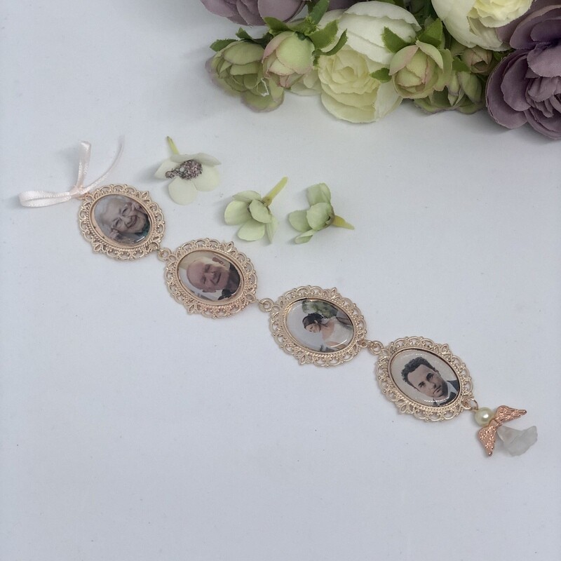 ELOISE ROSE 4 - Oval Bridal Bouquet Memory Charms
