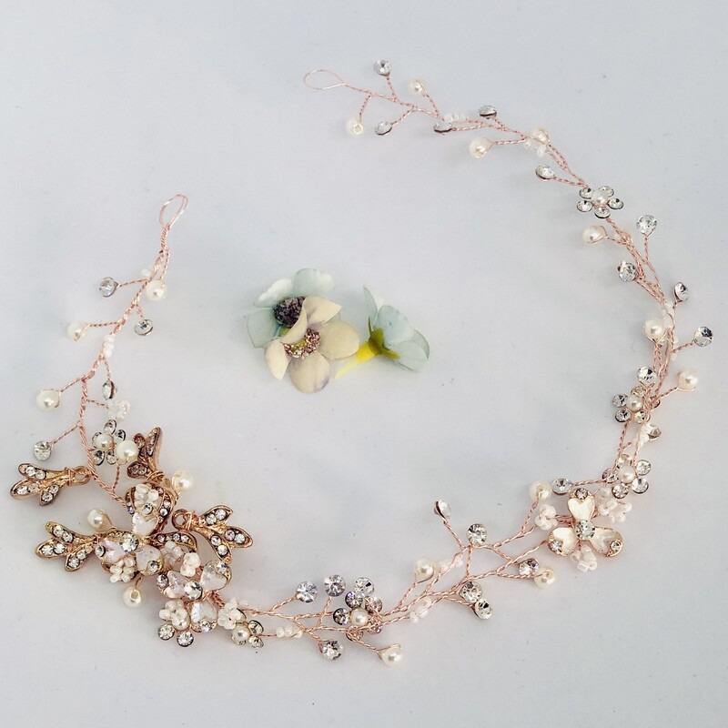 ADELINE ROSE - Crystal Bridal Wedding Head Piece