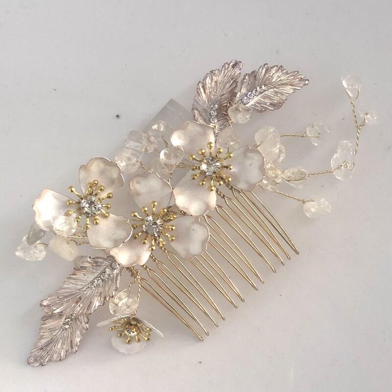 FELICITY - Gold Crystal Wedding Bridal Hair Comb