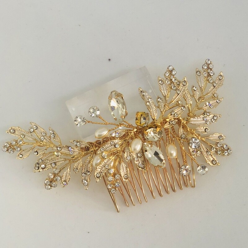 EVIE - Gold Wedding Bridal Hair Comb