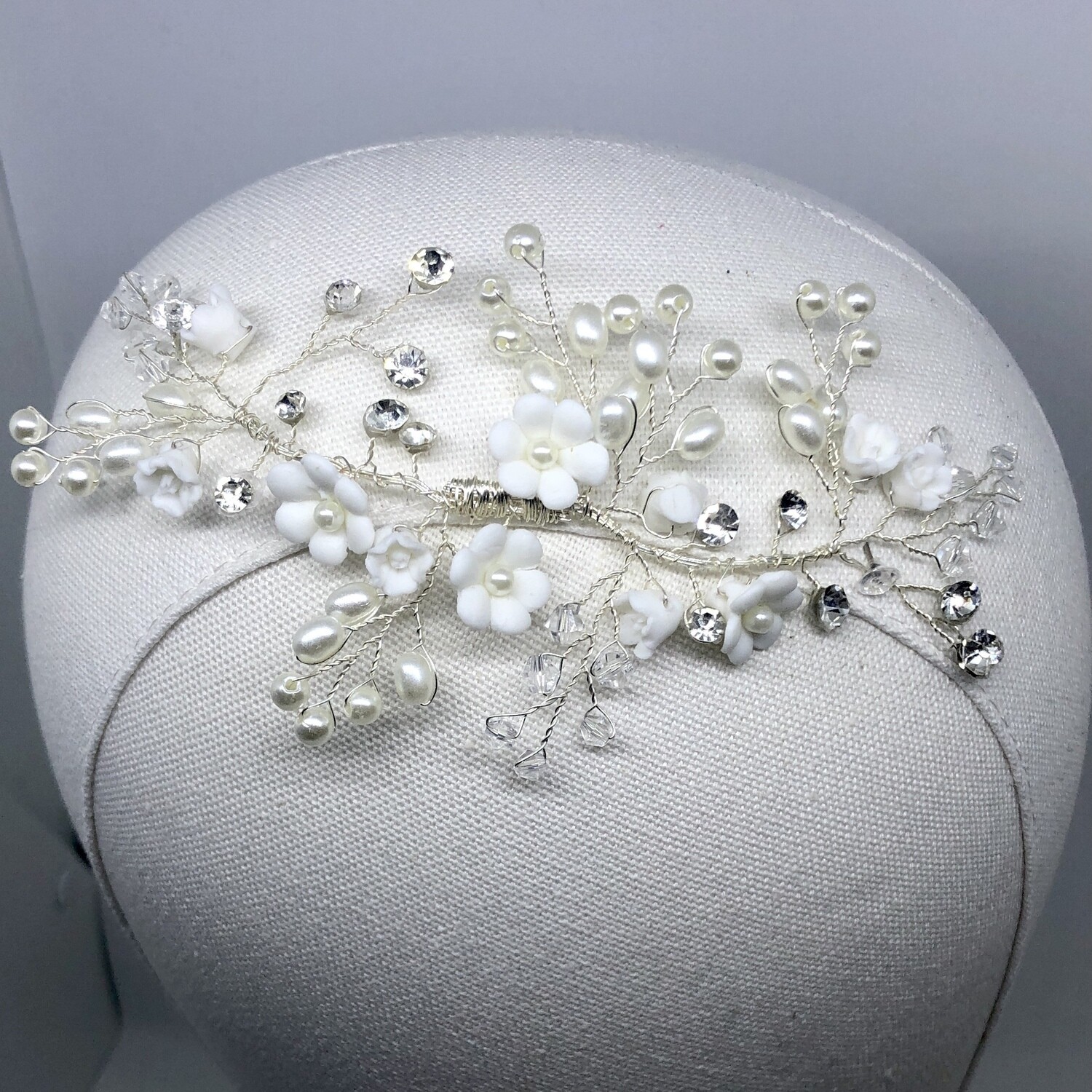 DANITA - Silver Crystal Wedding Bridal Hair Piece
