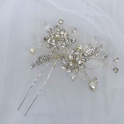 MARLENA - Silver Wedding Bridal Hair Pins