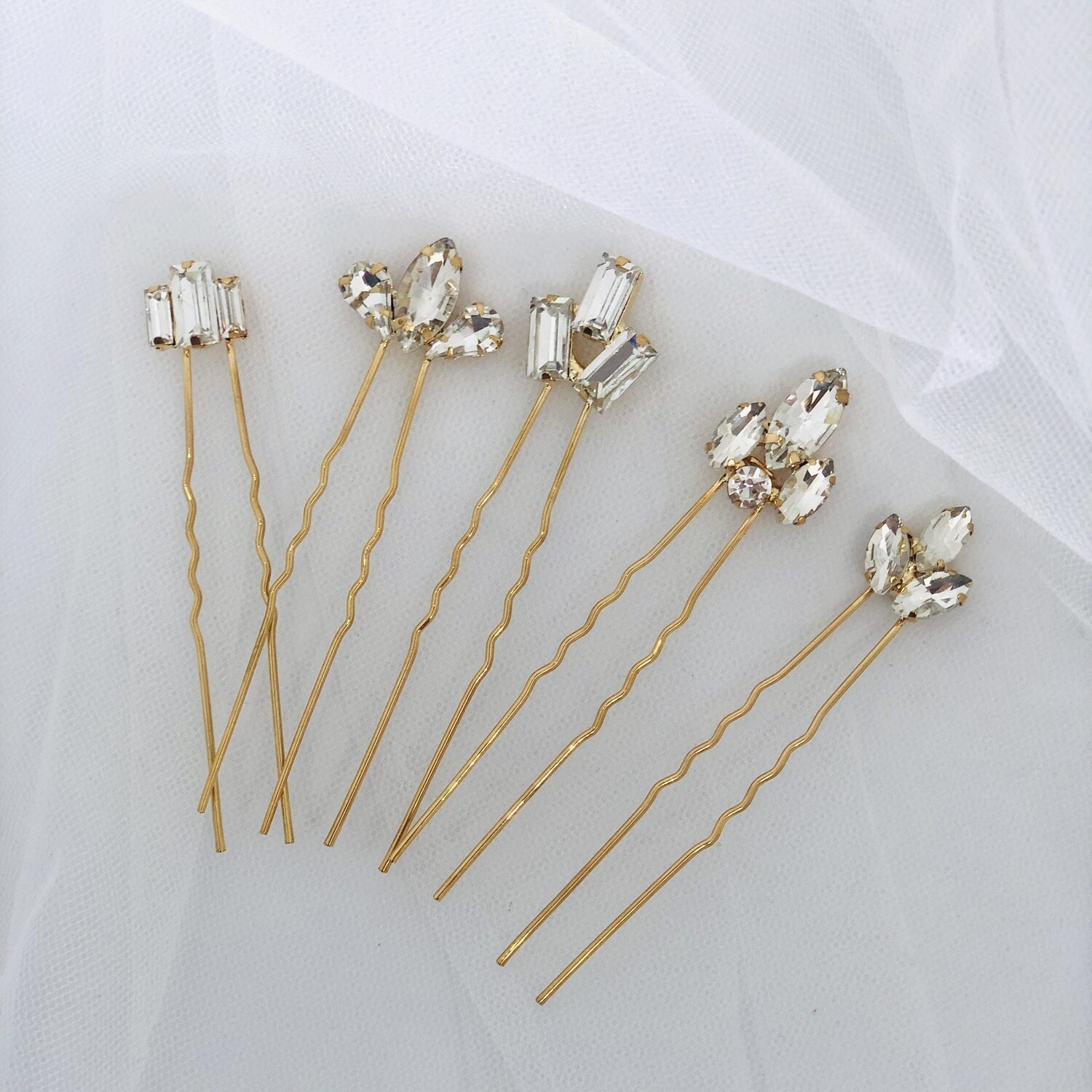 JOCELYN - Set of 5 Art Deco Gold Bridal Hair Pin