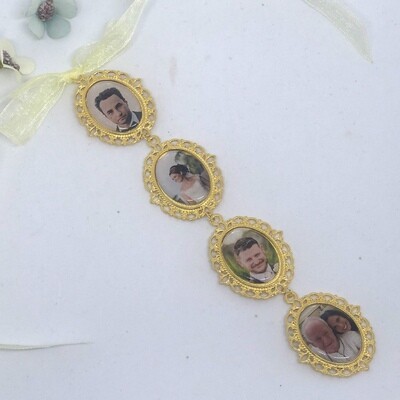 ELOISE GOLD 4 - Oval Bridal Bouquet Memory Charms