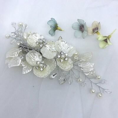 NAOMI - Silver Crystal Wedding Bridal Head Piece