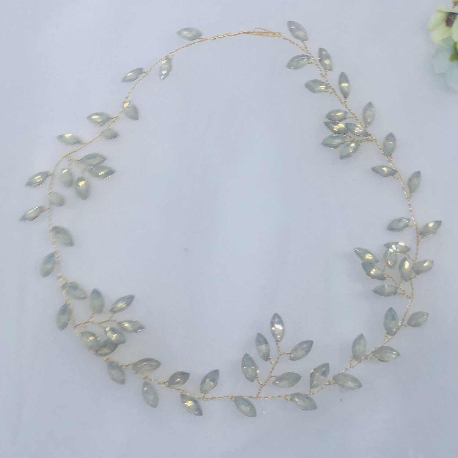 EFFIE - Gold &amp; Crystal Wedding Bridal Vine Headpiece