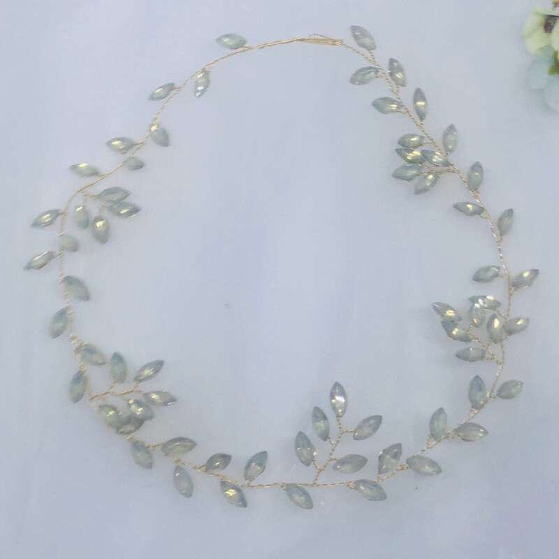 EFFIE - Gold &amp; Crystal Wedding Bridal Vine Headpiece