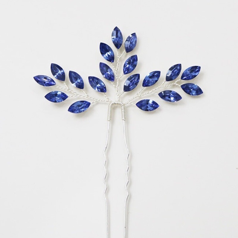MARIAH - Royal Blue Crystal Bridal Hair Pin