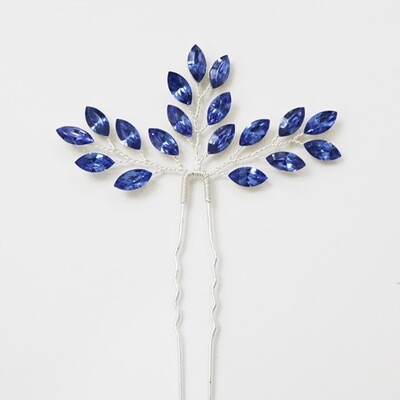 MARIAH - Royal Blue Crystal Bridal Hair Pin