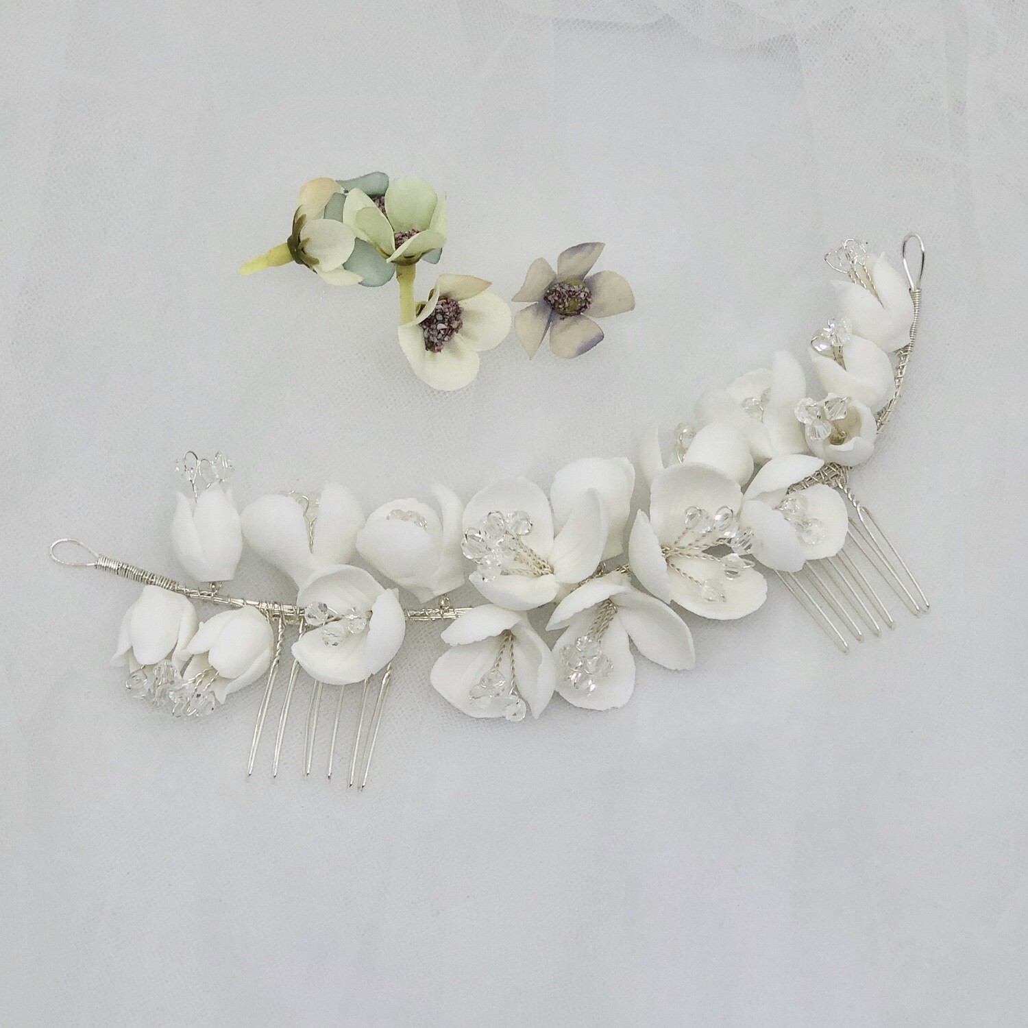 JADE - Silver Wedding Bridal Head Piece