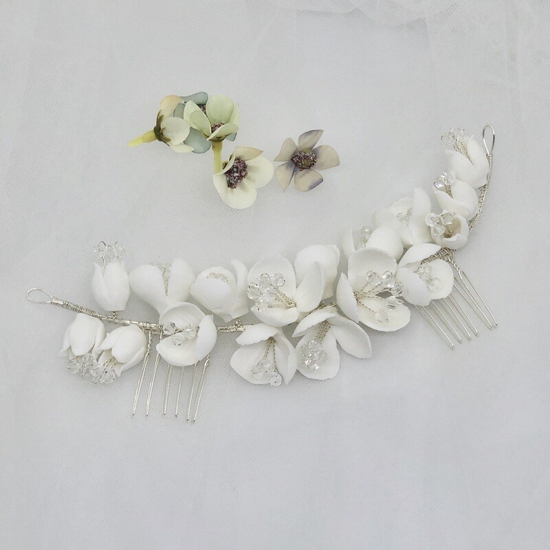JADE - Silver Wedding Bridal Head Piece