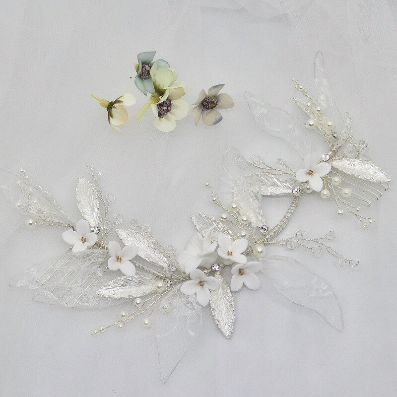 HEAVEN - Silver Wedding Bridal Head Piece