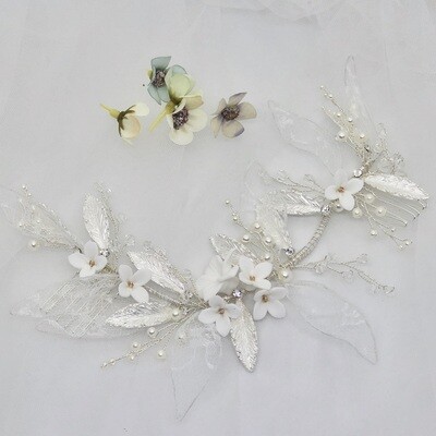 HEAVEN - Silver Wedding Bridal Head Piece