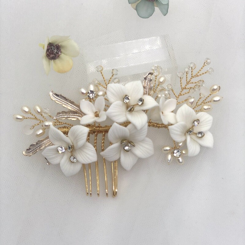 KIERA - Gold Wedding Bridal Hair Comb