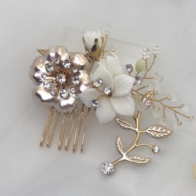 TANIA - Gold Bridal Wedding Hair Comb