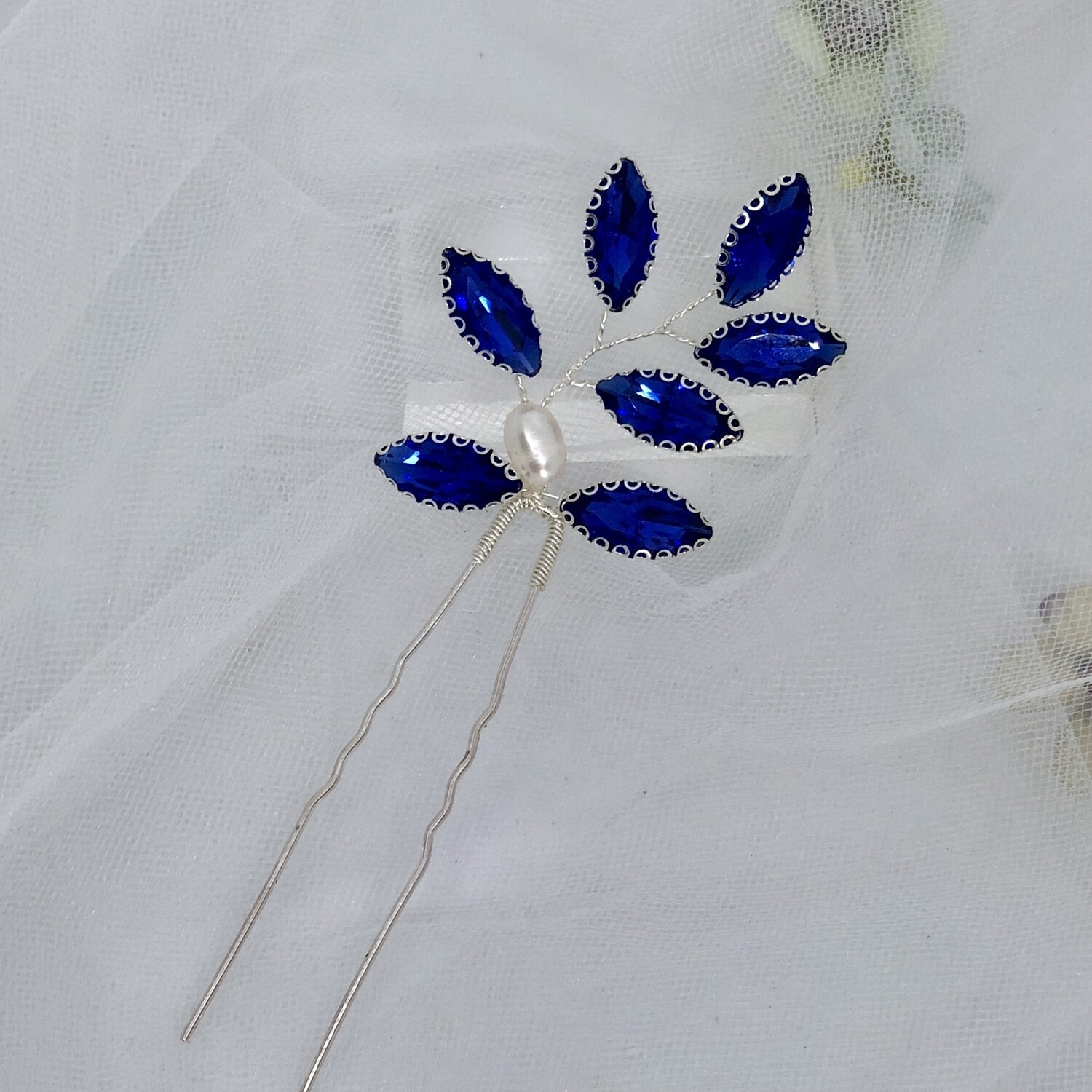 OAKLEE - Royal Blue Bling Wedding Bridal Hair Pins