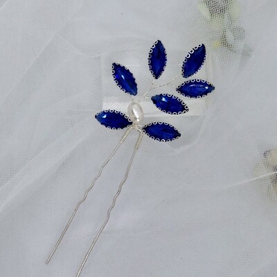 OAKLEE - Royal Blue Bling Wedding Bridal Hair Pins