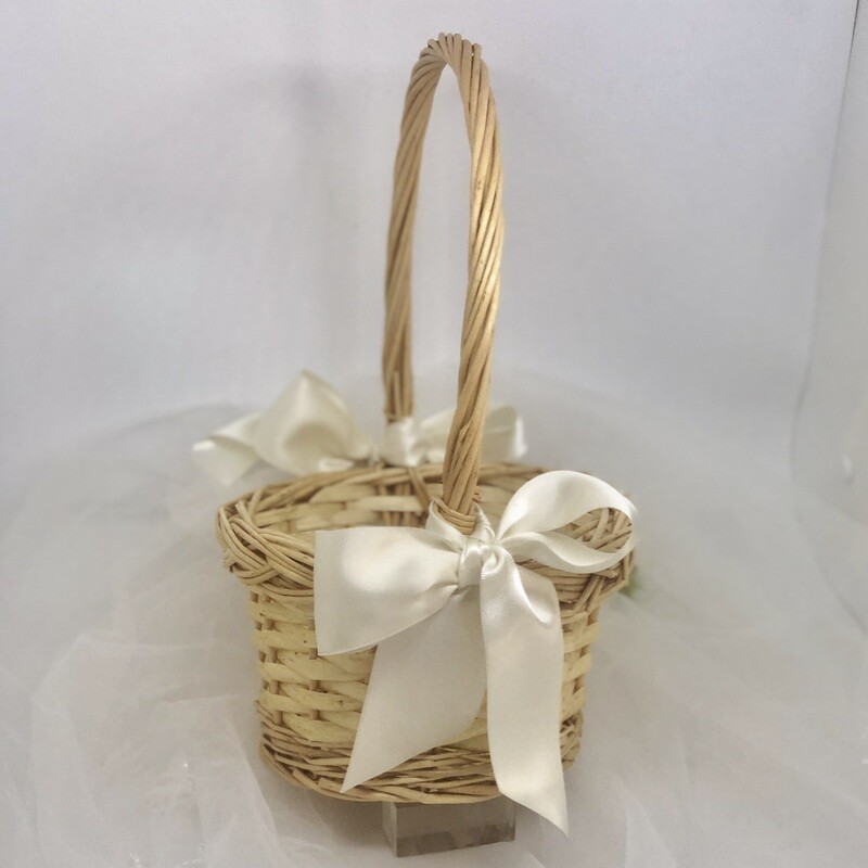LAYLA - Rustic Cane Flower Girl Basket