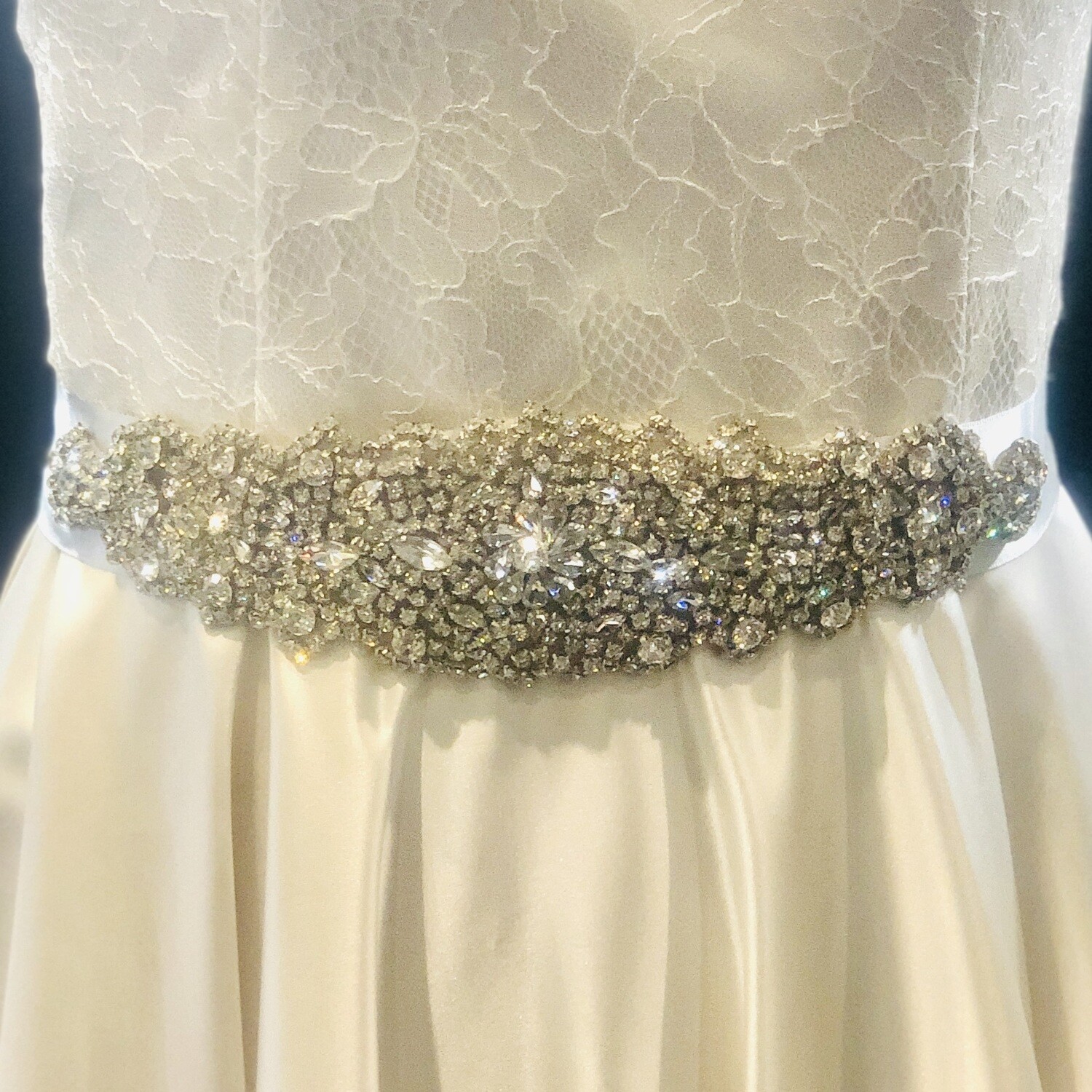 ALLY - Ivory Ribbon Bridal Wedding Sash Belt