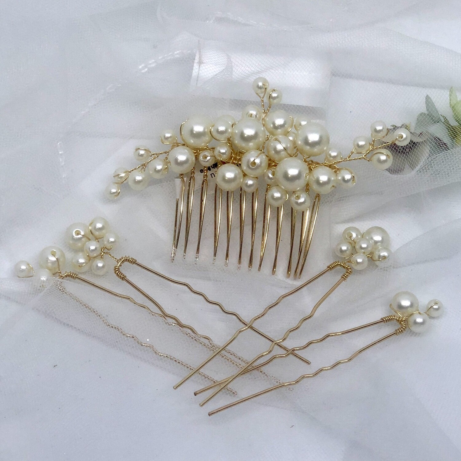 HANNAH - Gold Crystal Wedding Bridal Hair Comb