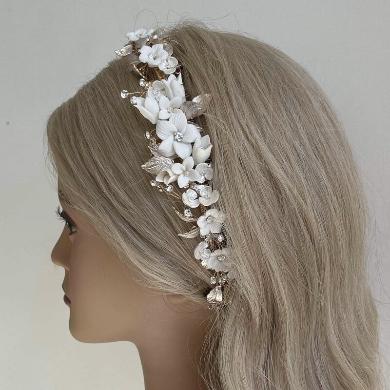 GWENDOLYN - Gold Wedding Bridal Hair Comb