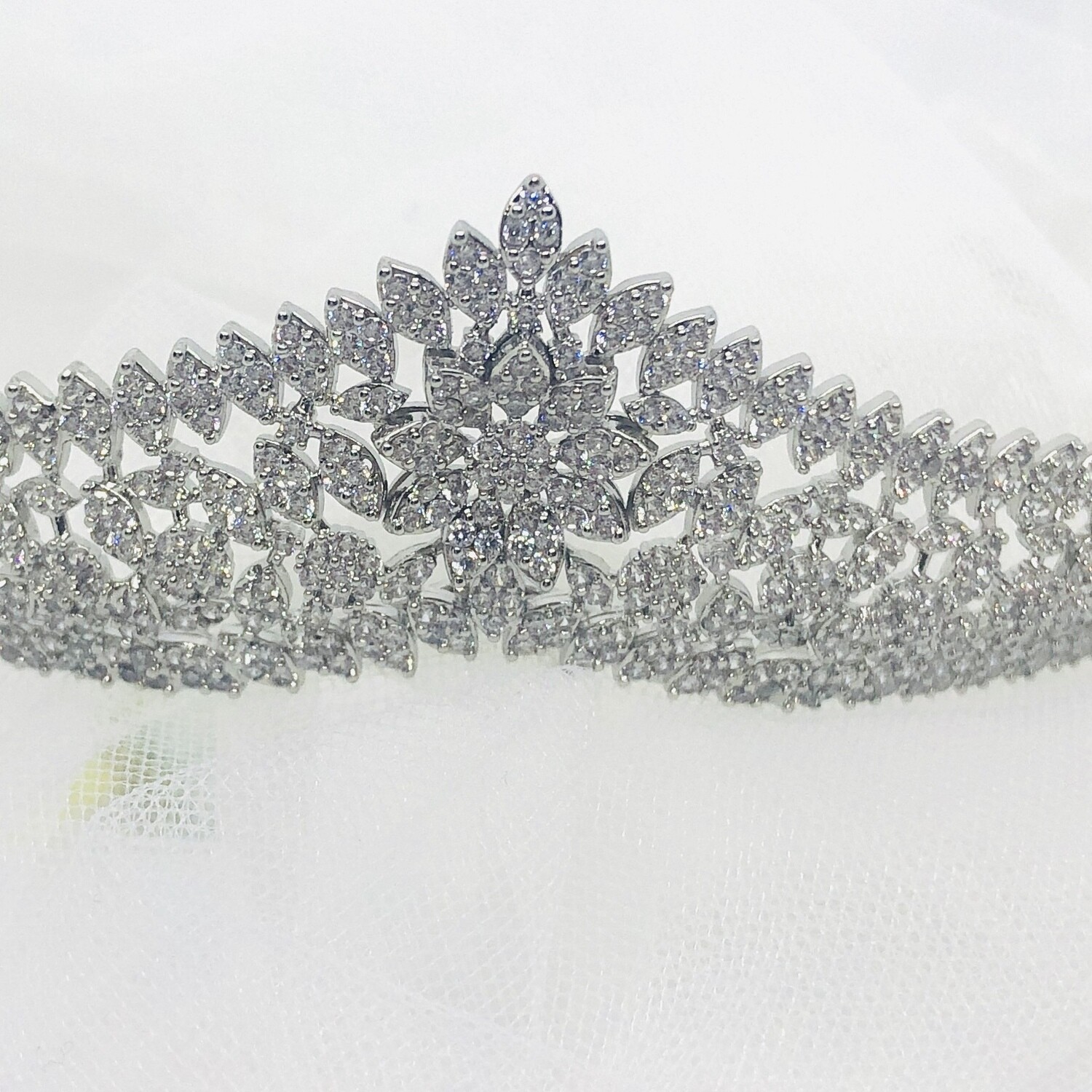 KRISTEN - Silver Wedding Bridal Crown Tiara